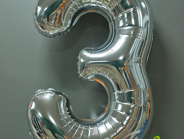 Foil Number "3" Silver photo